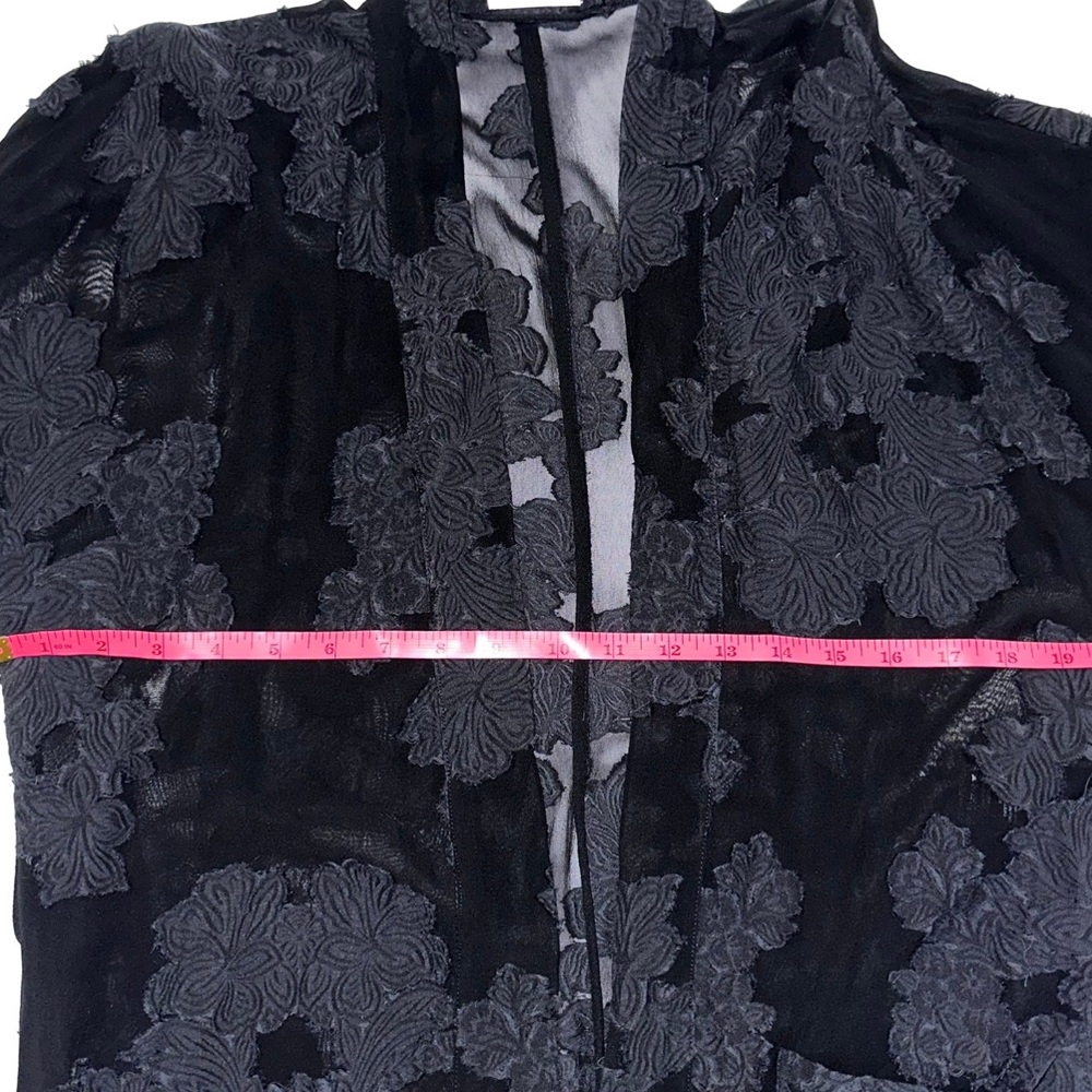 Aritzia Wilfred Black Durante Robe Sheer Floral duster - Picture 6 of 14